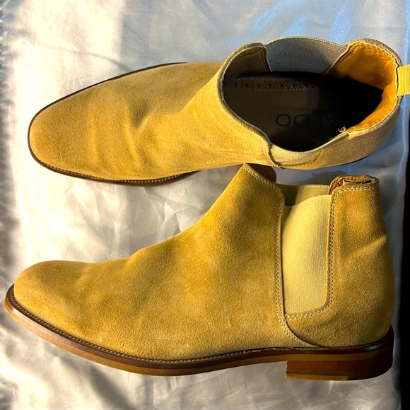 Aldo Gweracien Suede Men’s Chelsea Tan Ankle Boots Size 9 - Picture 2 of 3
